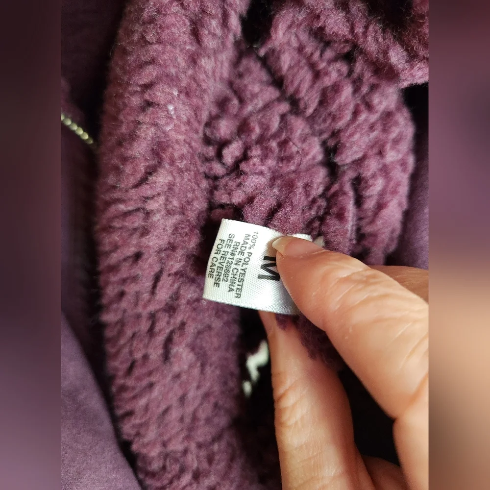 NWT Madden Girl Faux Shearling Moto Vest - Plum, Sugar Beat, Size Medium - Picture 6 of 7